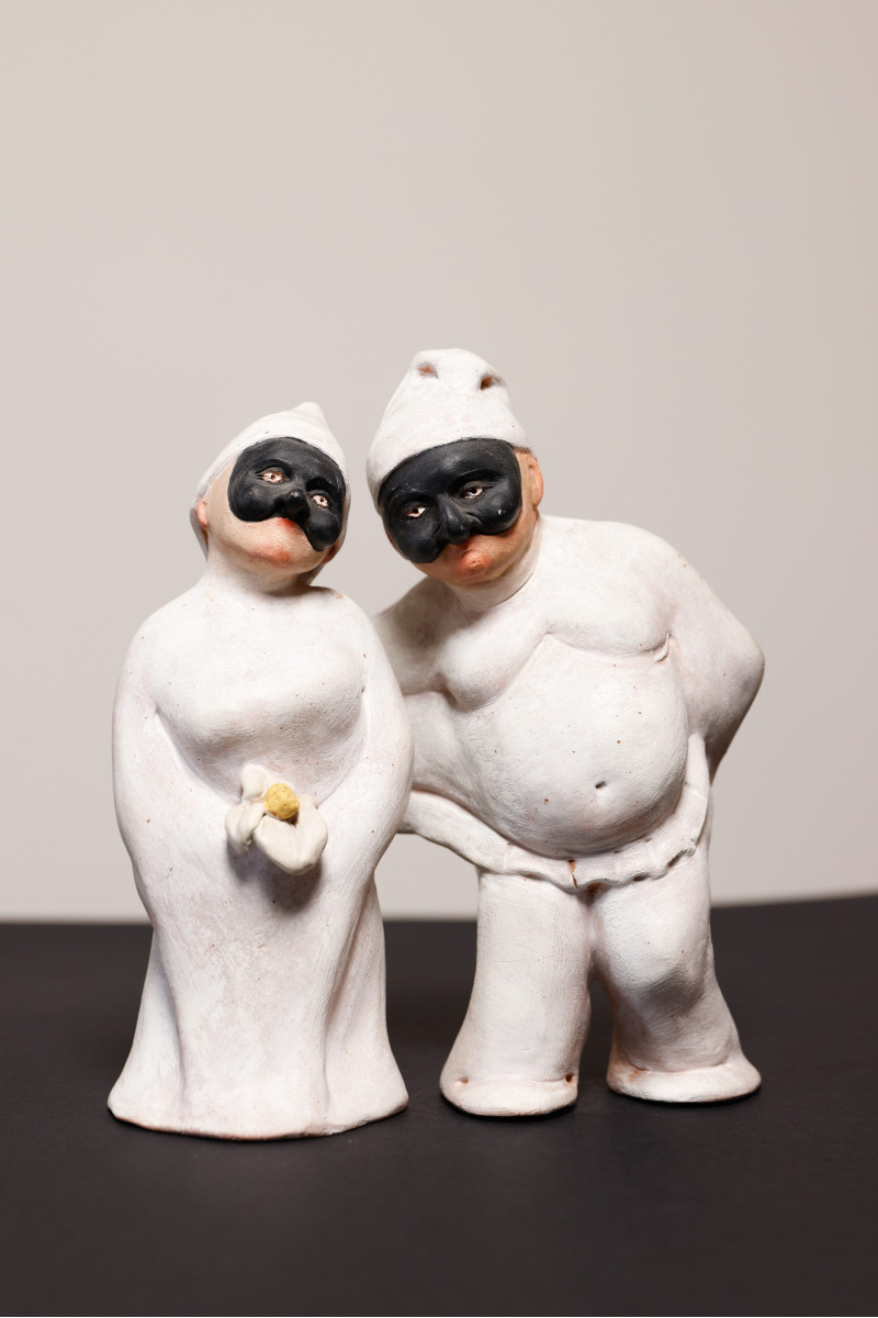 Coppia Pulcinella Innamorati Terracotta | Laboratorio71