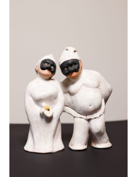 Coppia Pulcinella Innamorati Terracotta | Laboratorio71
