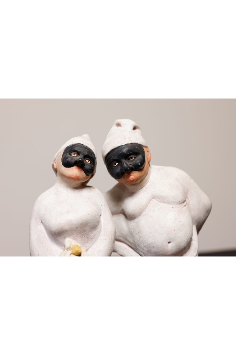Coppia Pulcinella Innamorati Terracotta | Laboratorio71